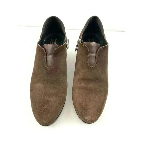 Donald J Pliner Women's Italian Dark Brown Suede Leather Wedge Platform Size 8 - Picture 8 of 9